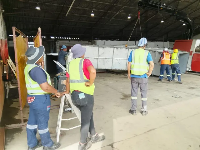 Boiler section lifted during a sugar mill boiler revamp