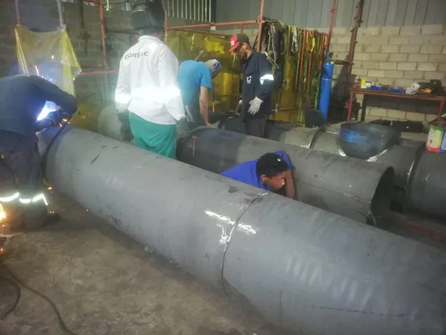 SAF welders joining large-bore pipe sections