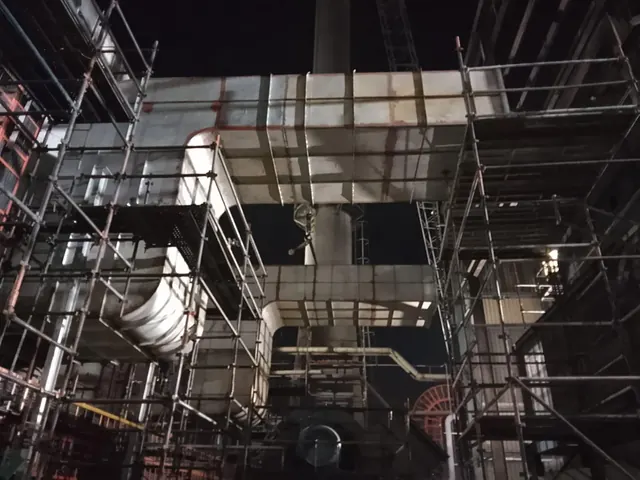 Night shift: ductwork installation