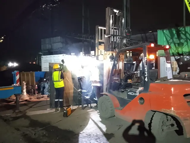 Night-shift welding during a shutdown